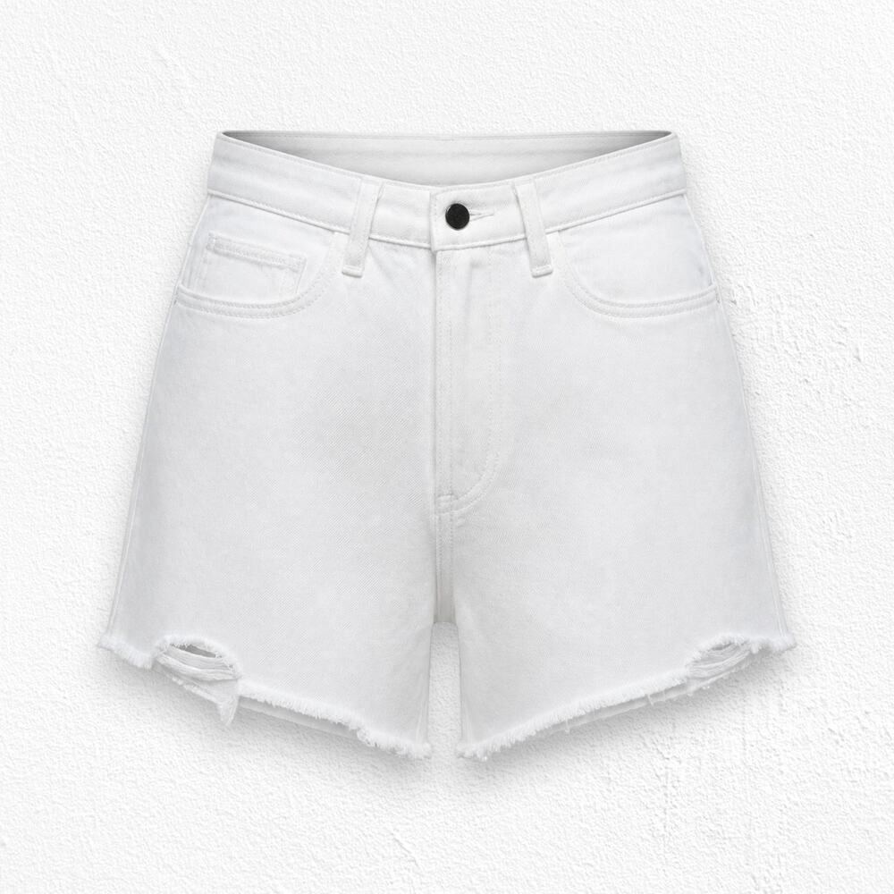Favorite Daughter The Juni High Rise White Denim Shorts Whistler Size 25